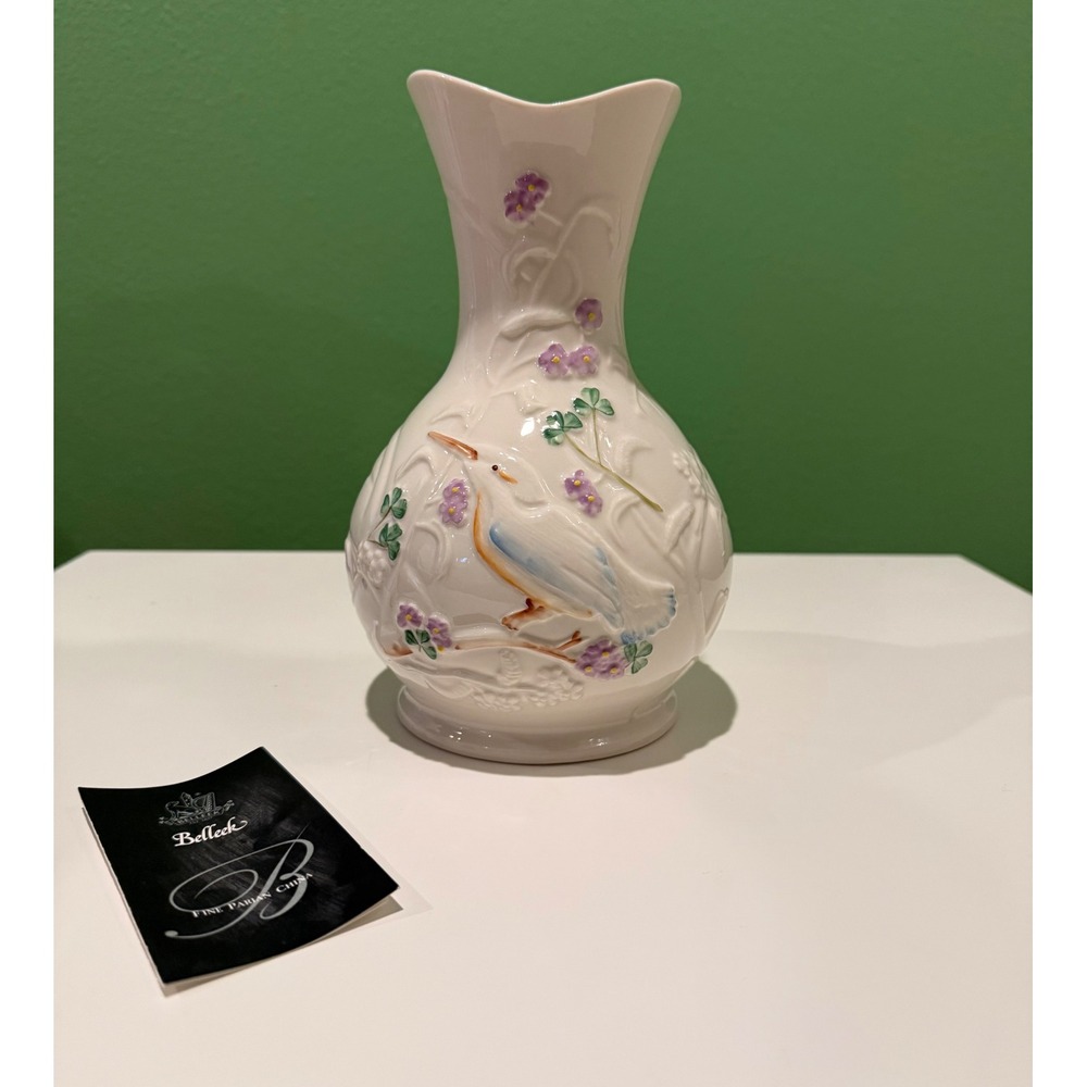 Belleek‎ Kingfisher Anniversary Vase Limited Edition Parian China 2007 #180/2000